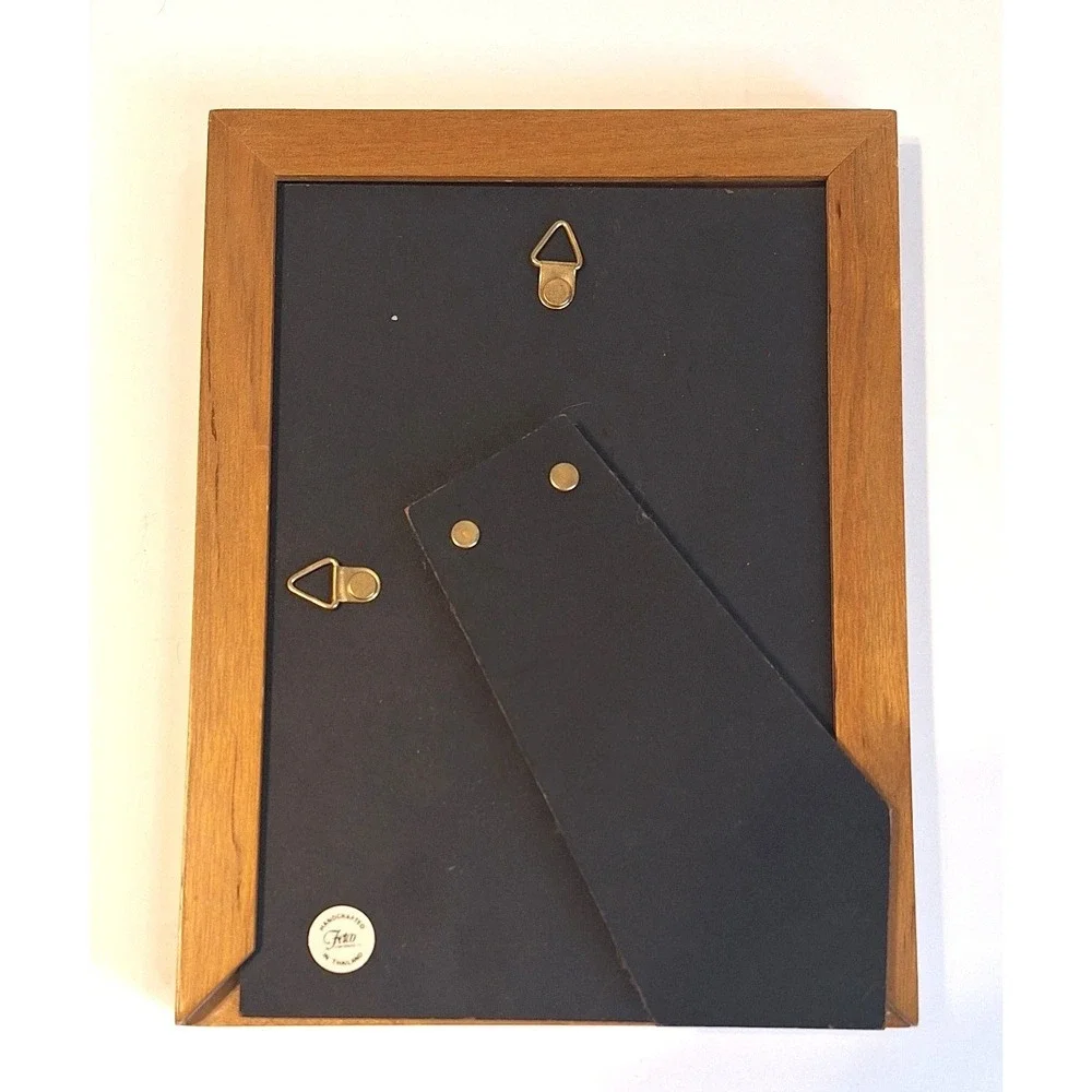 Fetco Wood Inlay Picture Frame 5x7 Marquetry Geometric Handcrafted Thailand - Picture 4 of 7